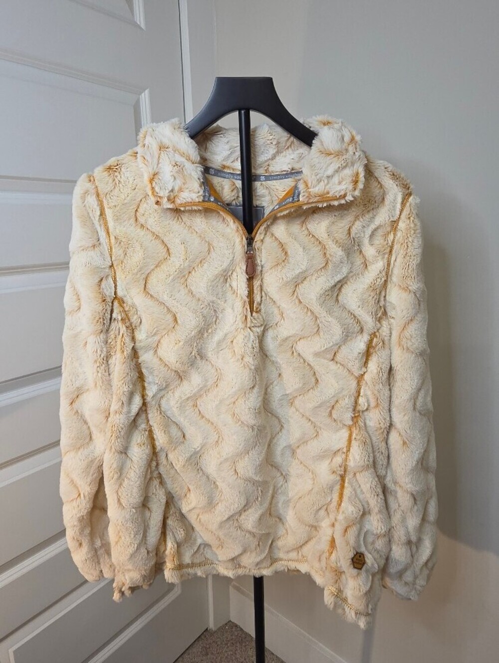 Womens Simply Southern XL Ripple Fleece Quarter-Zip Pullover
